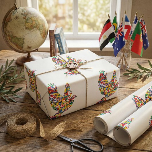 Weltfriedenstove aus internationalen Flaggen Geschenkpapier