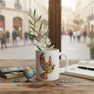 Weltfriedenstove aus internationalen Flaggen Kaffeetasse