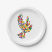 Weltfriedenstove aus internationalen Flaggen Pappteller (Vorderseite)