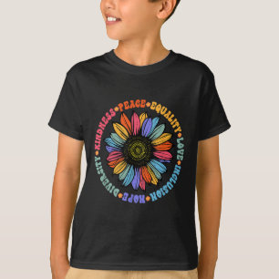 Weltfriedensunterstützer Sonnenblumen-Blumen-Outfi T-Shirt