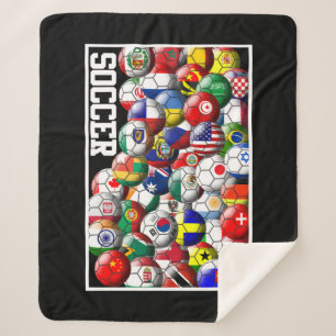 Weltfußball mit Weltflagge Sherpadecke