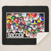 Weltfußball mit Weltflaggen Sherpadecke (Vorderseite (Horizontal))