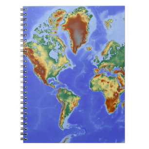 Weltgeografische internationale Karte Notizblock