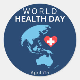 Weltgesundheitstag, 7. April Runder Aufkleber