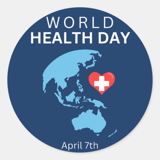 Weltgesundheitstag, 7. April Runder Aufkleber (Vorderseite)