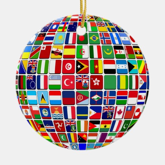 Weltglobe Keramik Ornament (Vorne)