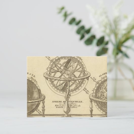 Weltglobe Postkarte (Stehend Vorderseite)