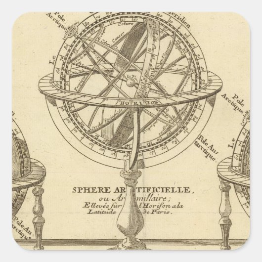 Weltglobe Quadratischer Aufkleber (Vorderseite)