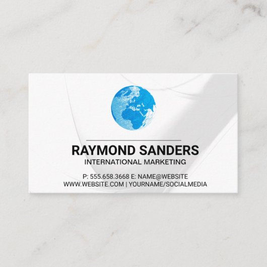 Weltglobe | Zeilenentwürfe Visitenkarte (Vorderseite)