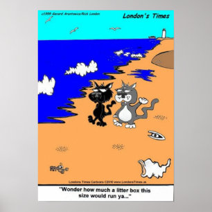 Weltgrößte Katzenkitterbox Lustige Kunstposter Poster