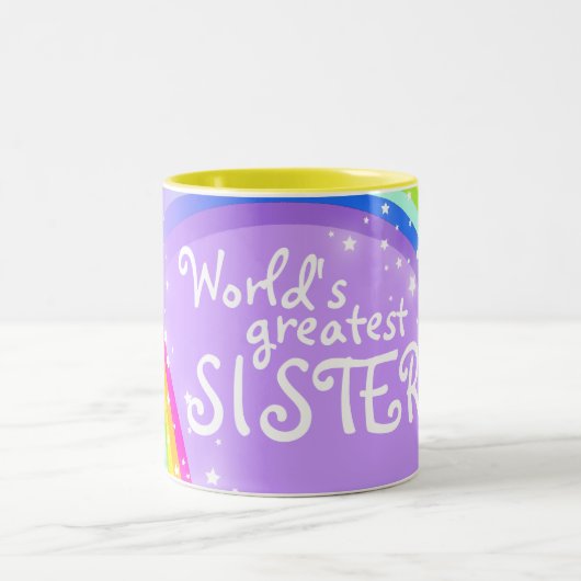 Weltgrößte SISTER-Tasse mit Regenbogenviolett Zweifarbige Tasse (Mittel)