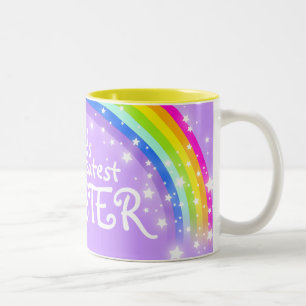 Weltgrößte SISTER-Tasse mit Regenbogenviolett Zweifarbige Tasse