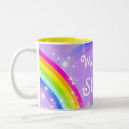Weltgrößte SISTER-Tasse mit Regenbogenviolett Zweifarbige Tasse