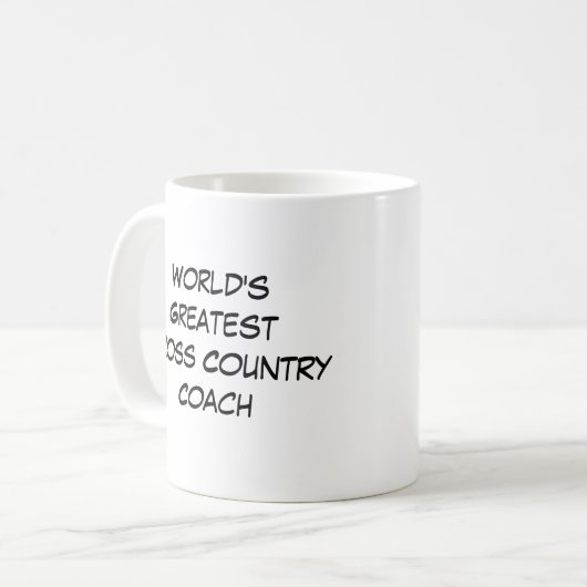"Weltgrößter Cross Country Coach" Kaffeetasse (Vorderseite Links)