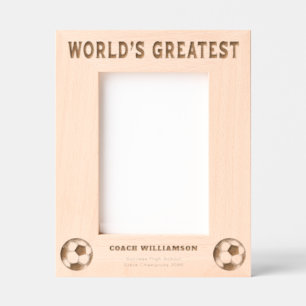 Weltgrößter Fußballtrainer Geätzte Rahmen