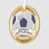 Weltgrößter Fußballtrainer Gold, Marine und Weiß Ornament (Vorderseite)