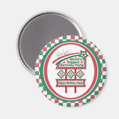 Weltgrößter Geburtstagsparteitag Magnet (Vorderseite/Rückseite)