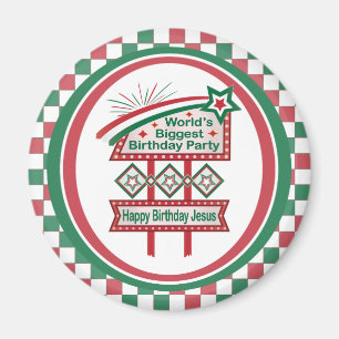 Weltgrößter Geburtstagsparteitag Magnet