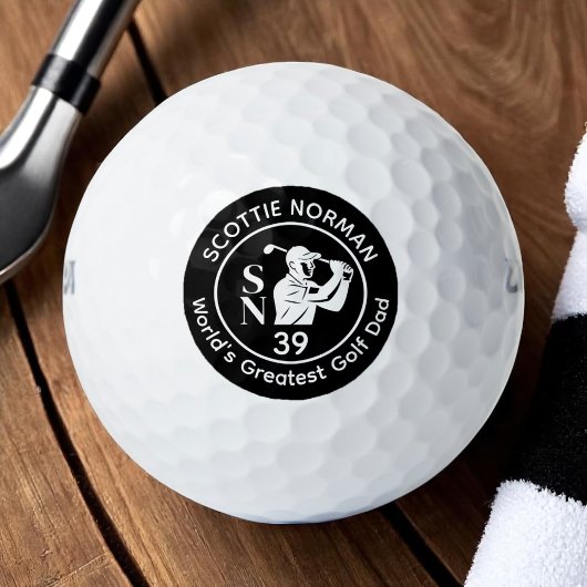 'Weltgrößter Golf-Vater' BLACK-LOGO Golfball