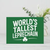 Weltgrößter Leprechaun St. Patrick's Day Einladung (Stehend Vorderseite)