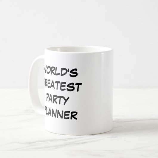 "Weltgrößter Party-Planer", Tasse (Vorderseite Links)