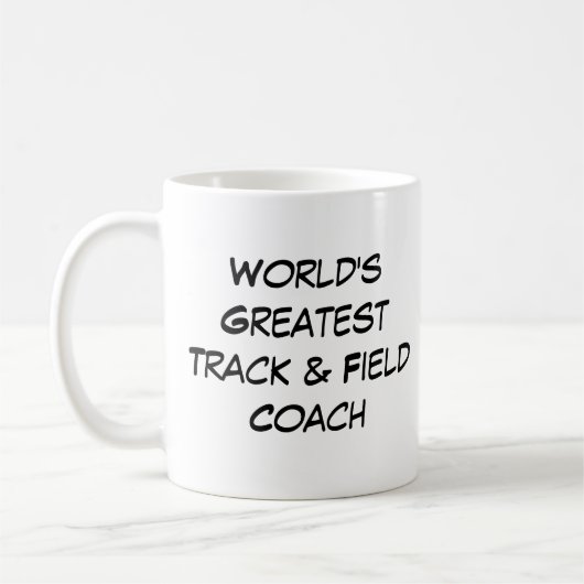 "Weltgrößter Trainer für Track & Field" Kaffeetasse (Links)
