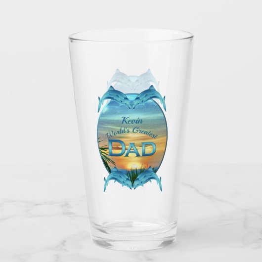 Weltgrößter Vater Sonnenuntergang 1557 Bier Glas (Vorderseite)