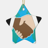 Welthanderschütterung Keramikornament (Links)