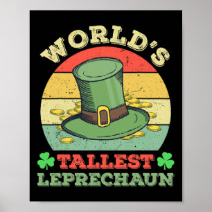Welthöchster Leprechaun Irischer Lustiger St Patri Poster