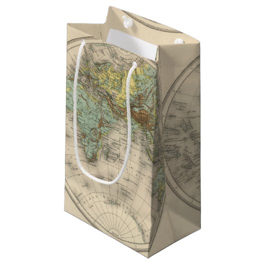 Welthypsometric Karten Kleine Geschenktüte (Vorderseite Schrägansicht)