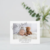 Weltkalligrafie - Die Ankündigung von Modern Hello Postkarte (Stehend Vorderseite)