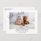 Weltkalligrafie - Die Ankündigung von Modern Hello Postkarte (Vorne/Hinten)