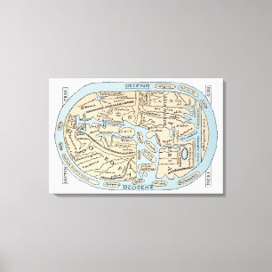 WELTKARTE2. jahrhundert Leinwanddruck