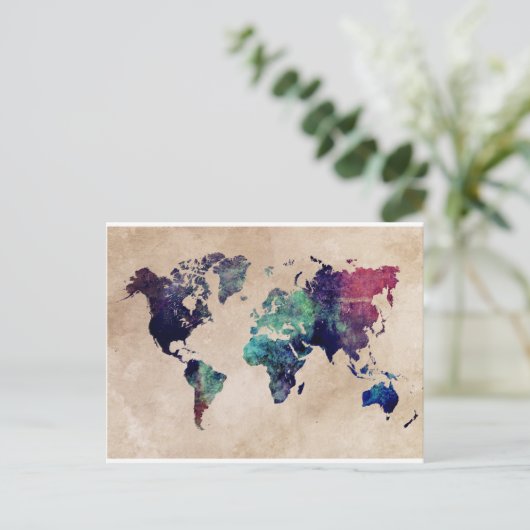 Weltkarte 10 postkarte (Stehend Vorderseite)