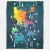 Weltkarte 12 fleecedecke (Vorderseite)