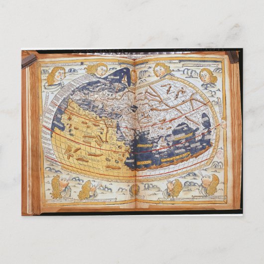 Weltkarte, 1486 postkarte (Vorderseite)