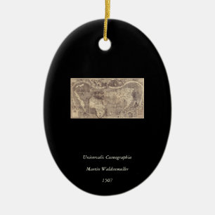 Weltkarte 1507 Martins Waldseemuller Keramikornament