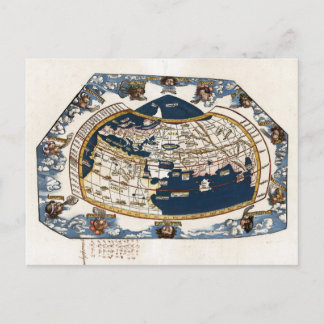 Weltkarte 1535 postkarte