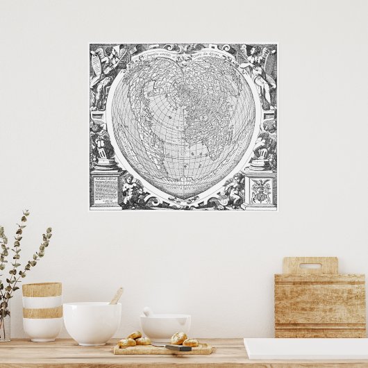 Weltkarte 1566 poster (Küche)