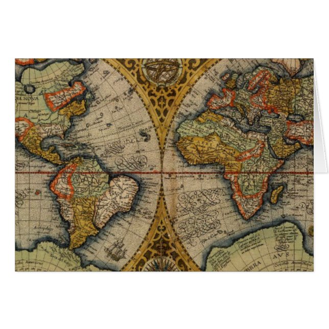 Weltkarte 1590 (Vorderseite (Horizontal))