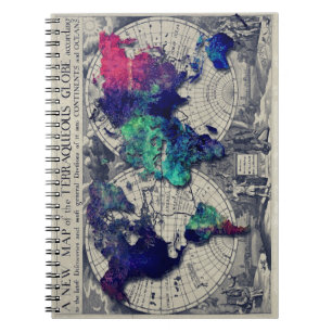 Weltkarte 15 notizblock