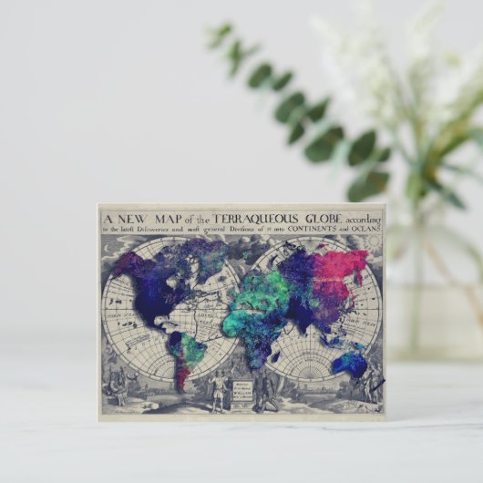 Weltkarte 15 postkarte (Stehend Vorderseite)