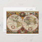 Weltkarte 1630 postkarte (Vorne/Hinten)