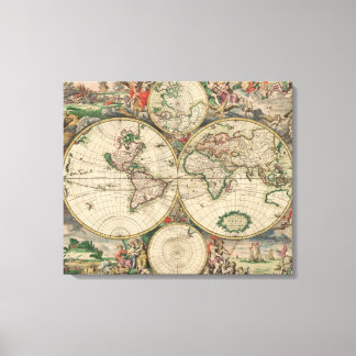 Weltkarte 1671 leinwanddruck