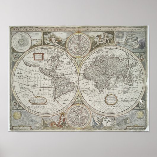 Weltkarte | 1676 poster (Vorne)
