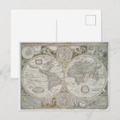 Weltkarte | 1676 postkarte (Vorne/Hinten)