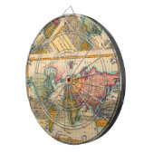 Weltkarte 1700er antike Kontinente Dartscheibe (Vorderseite rechts)