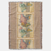 Weltkarte 1700er antike Kontinente Decke (Vorderseite Vertikal)