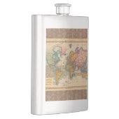 Weltkarte 1700er antike Kontinente Flachmann (Rechts)