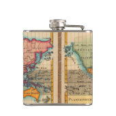 Weltkarte 1700er antike Kontinente Flachmann (Rückseite)